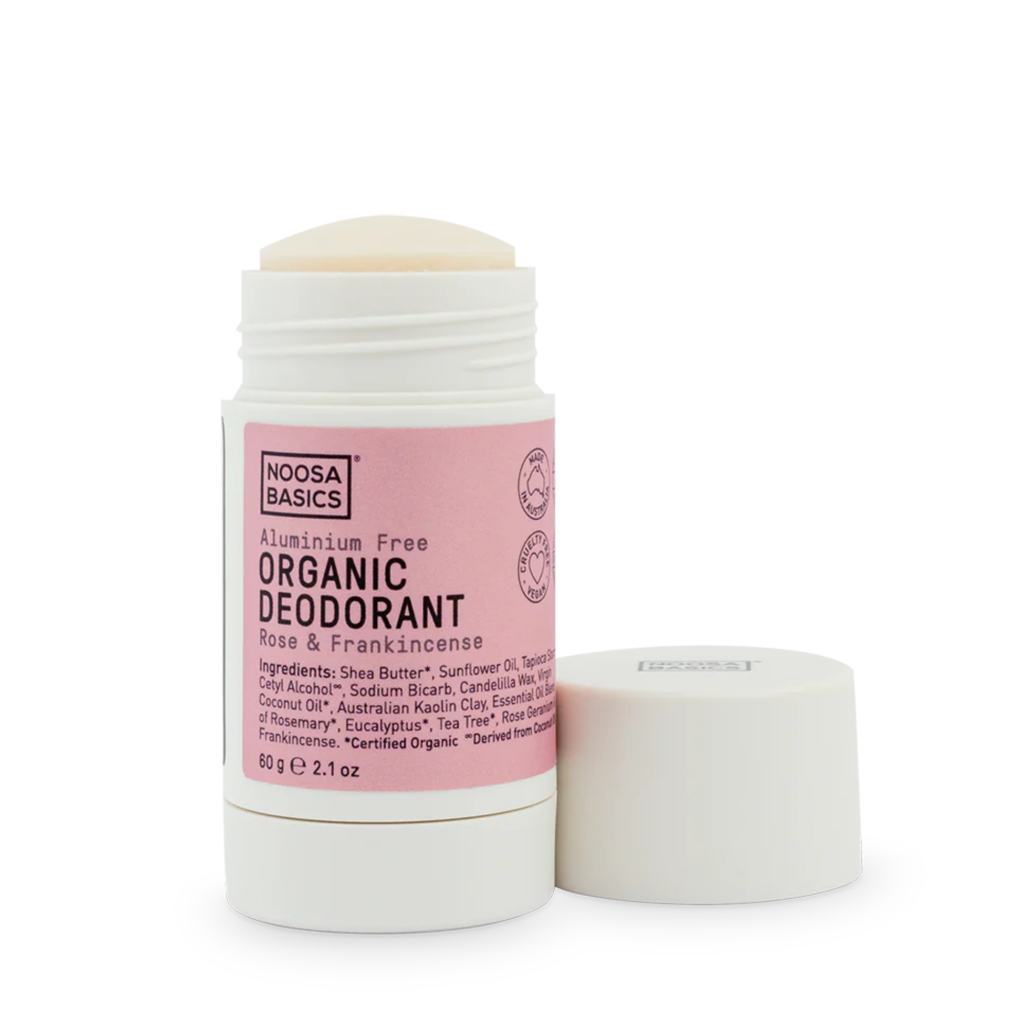 Noosa Basics | Organic Deodorant Stick - Rose and Frankincense