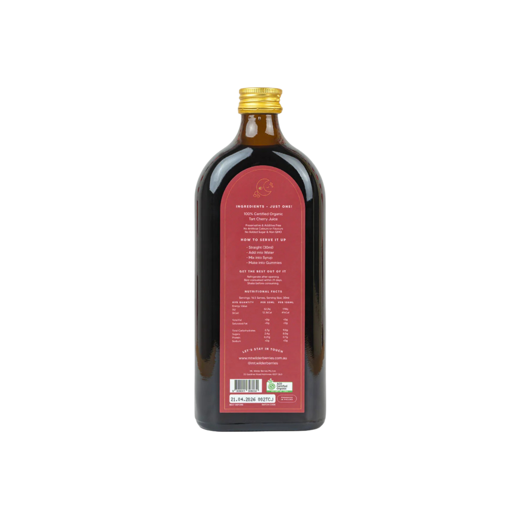 Mt. Wilder Berries | Certified Organic Tart Cherry Juice